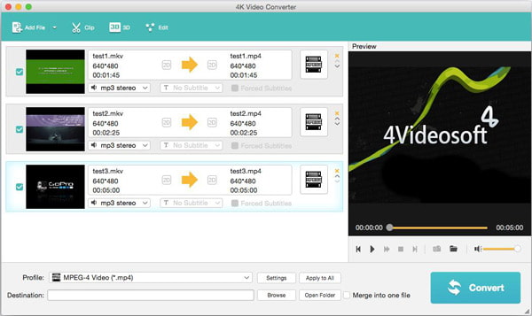 Interface of 4K Video Converter