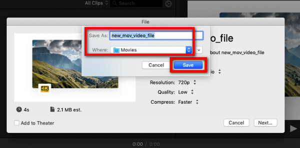 iMovie Save Mp4 File