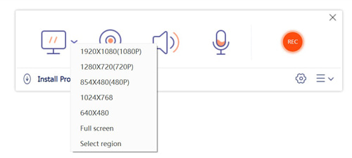 Select recording area audio